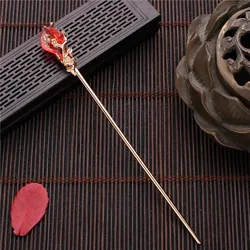 Vintage Chinese Style Hanfu Stick Women Metal Glaze Hair Fork Hair Chopsticks Hairpin Woman Jewelry Hair Clip Accessories