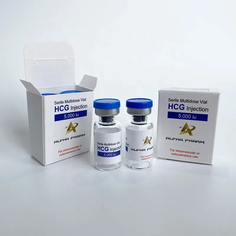 VERY safe packing printing paper boxes 2ml/ 3ml multiple dose sterile vial packaging peptide paper box empty for hcg 5000iu