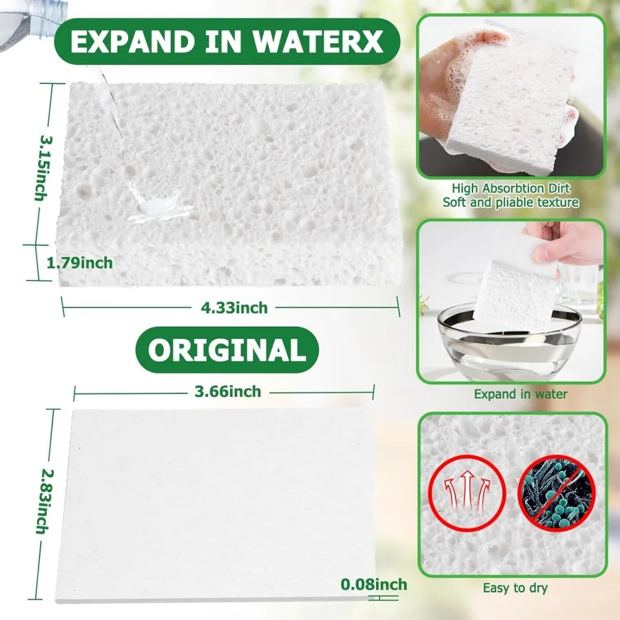 Сжатая целлюлозная губка для чистки кухни