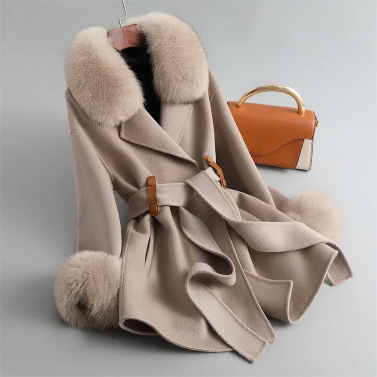 Hot Deals Wholesale Women Cashmere Coat Wool Winter Windbreaker Jackets
