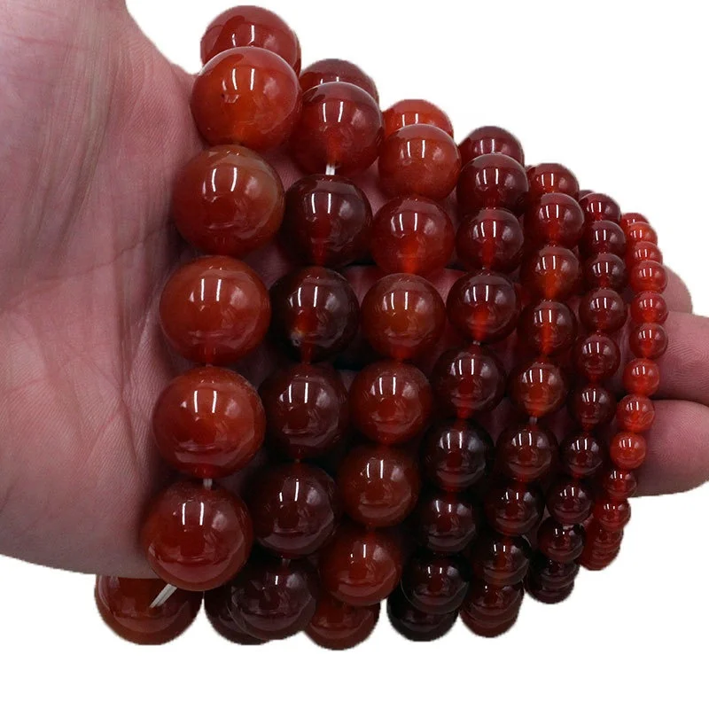 
Simple Carnelian Crystal Bracelet Couple Single Circle Jewelry Gift Accessories 
