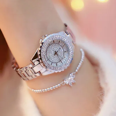  Часы наручные BS Jewelry женские кварцевые модные роскошные водонепроницаемые с кристаллами и стразами подарок для женщин ювелирные изделия браслетом
