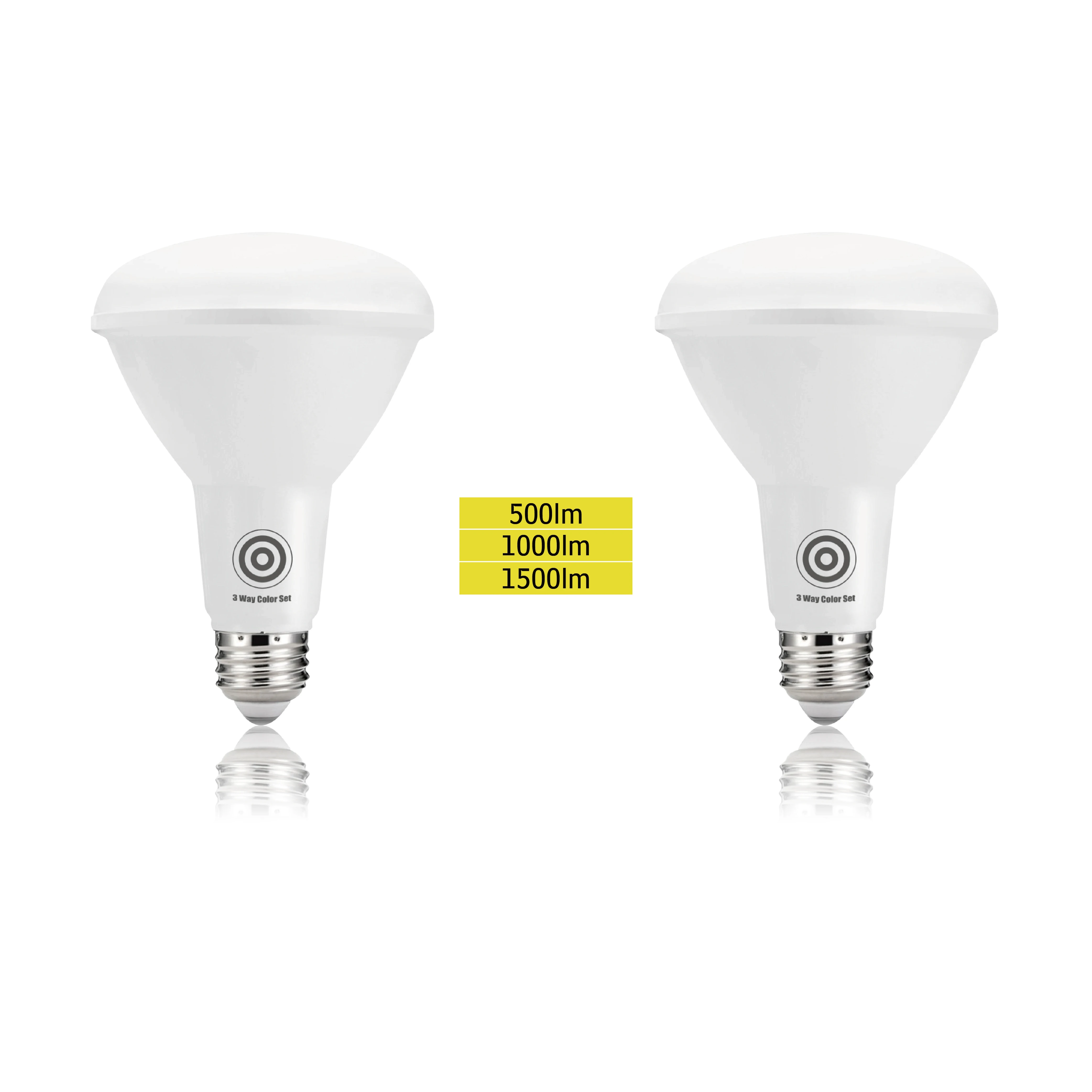 
3 Way BrightnessTunable Floodlight, 2 Pack, 3 Level Brightness Tunable.4000K, Ra80, BR30 Bulb for Indoor and Outdoor,E26 Base 