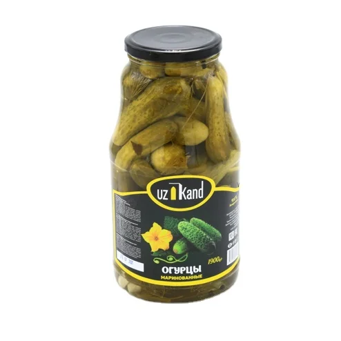 Свежий Урожай Натуральная стеклянная банка г консервированные соленые длинные маринованные огурцы из Узбекистана
