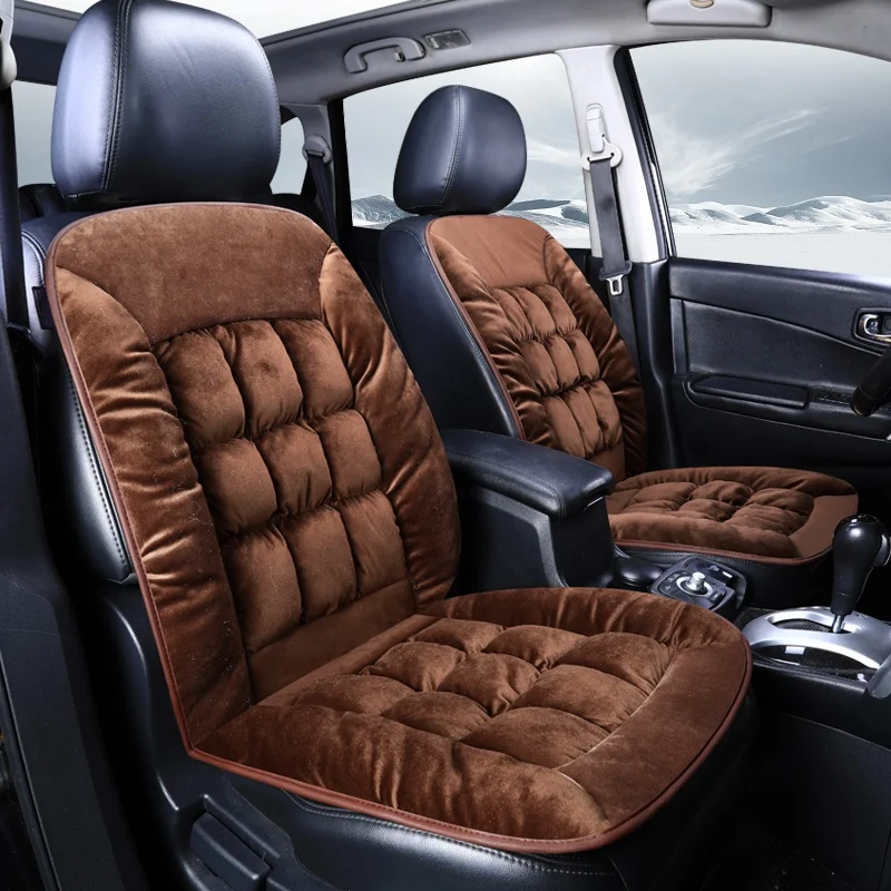 Universal Size Car Seat Cushion Winter Warm Plush Auto Seat Covers For Interior Accessories Front Seats Protector