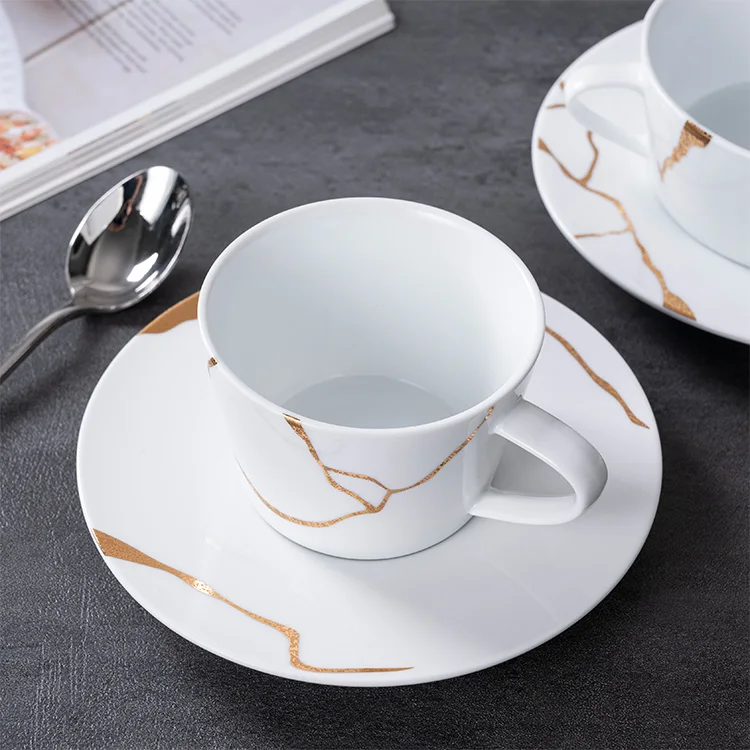 Gold rim ceramic plates custom printed ceramic plate white dinner plates restaurant tableware sets kitchen porcelain dinner set