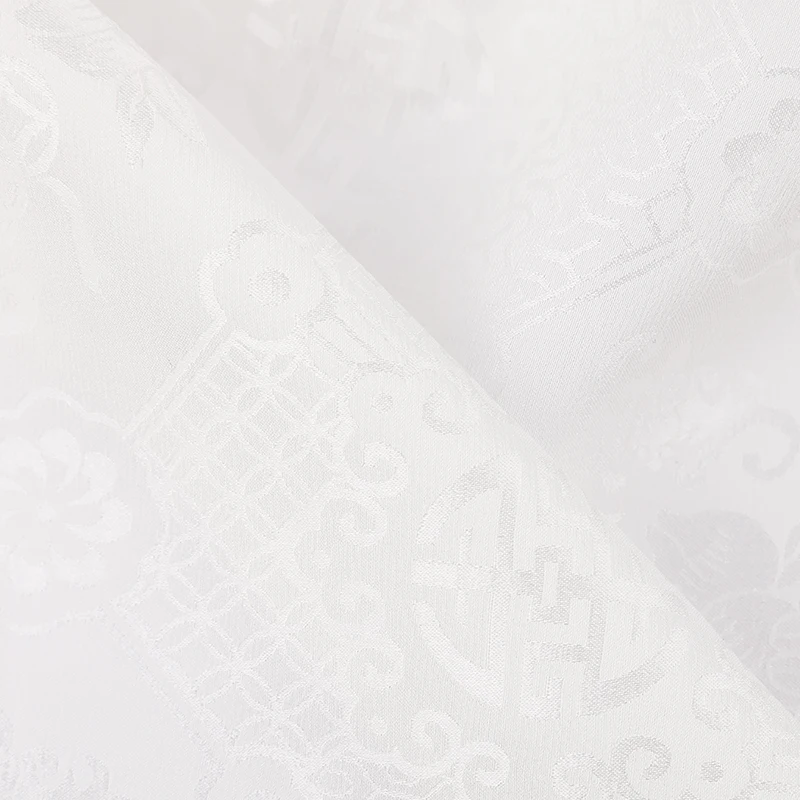 Wholesale China Silk Rhombus Plaid Jacquard White 114cm 100% Silk Fabric for woman