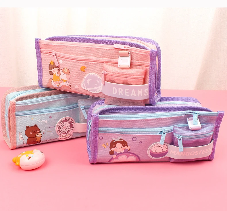 Promotional polyester student large custom pencil case school