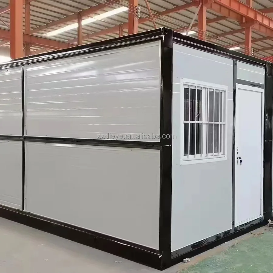 Temporary Offices Workshop Mobile Container House Prefabricated Folding Container House Foldable Prefab Container House