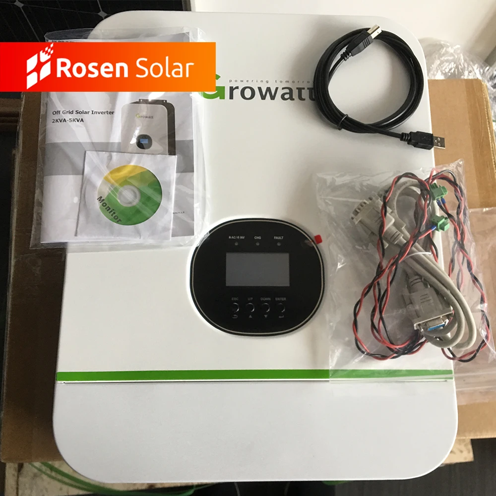Growatt 5KW Hybrid Inverter SPF 5000ES  integrated MPPT Controller Stackable 5kw inverter solar system