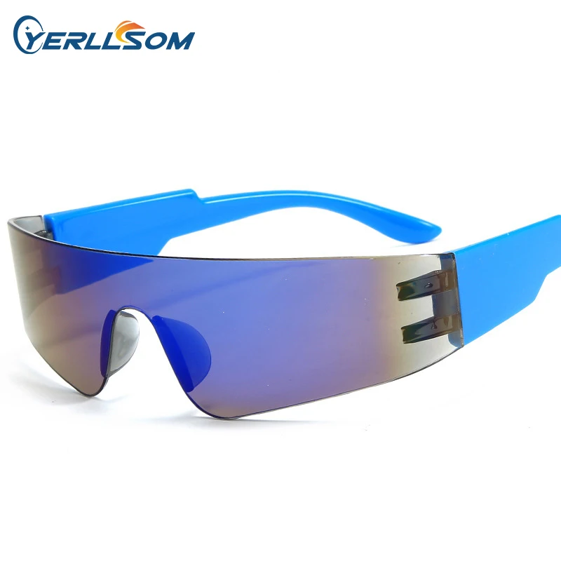 One-piece model cyberpunk style sports mirror fashion large frame sunglasses outdoor sports cycling glasses men