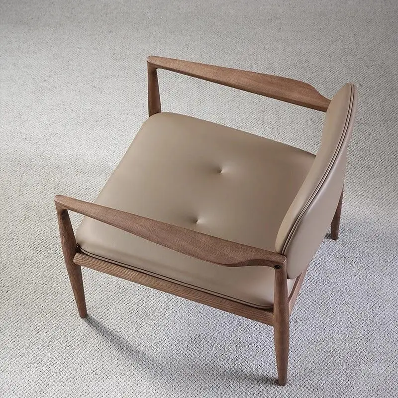 Custom Luxury Modern Style Dining Furniture Dining Chair Solid Oak Wood Frame Backrest Dining Chair