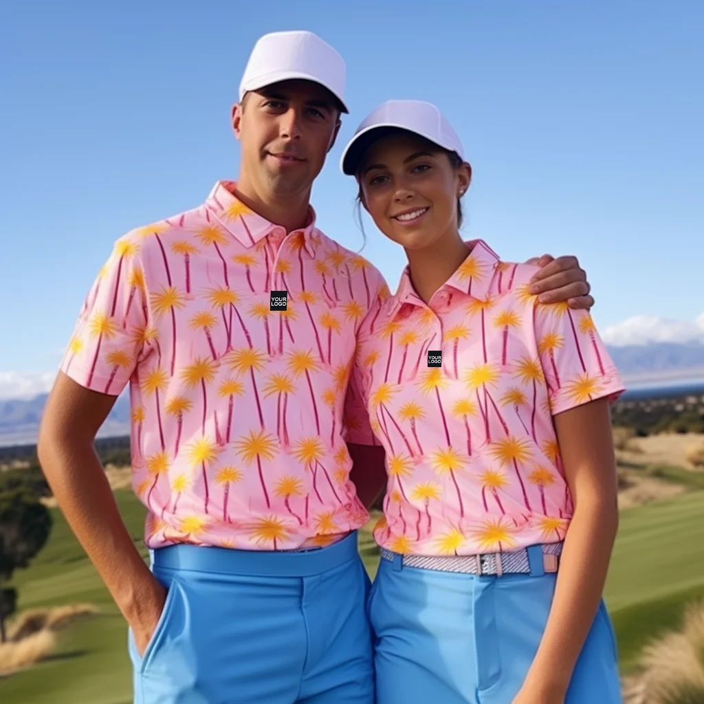 Recycled fabric Wholesale Sublimation Couple Golf Wear polyester spandex Men milk silk Golf Polo Shirts PoloShirts for Men