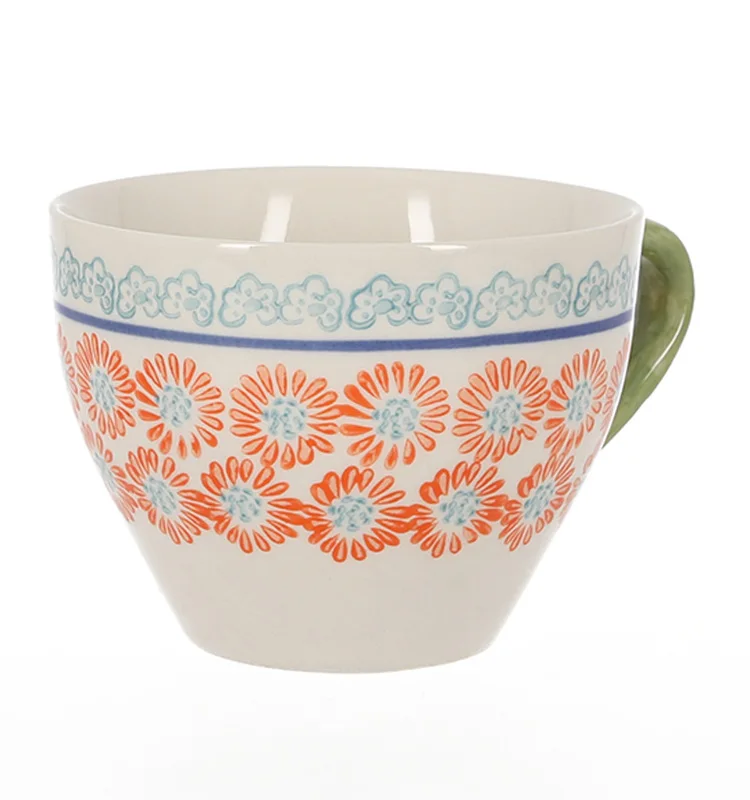 Hot sales chinese tea cup stoneware ceramic handpaint mug coffee cup tea mug  gift mugs