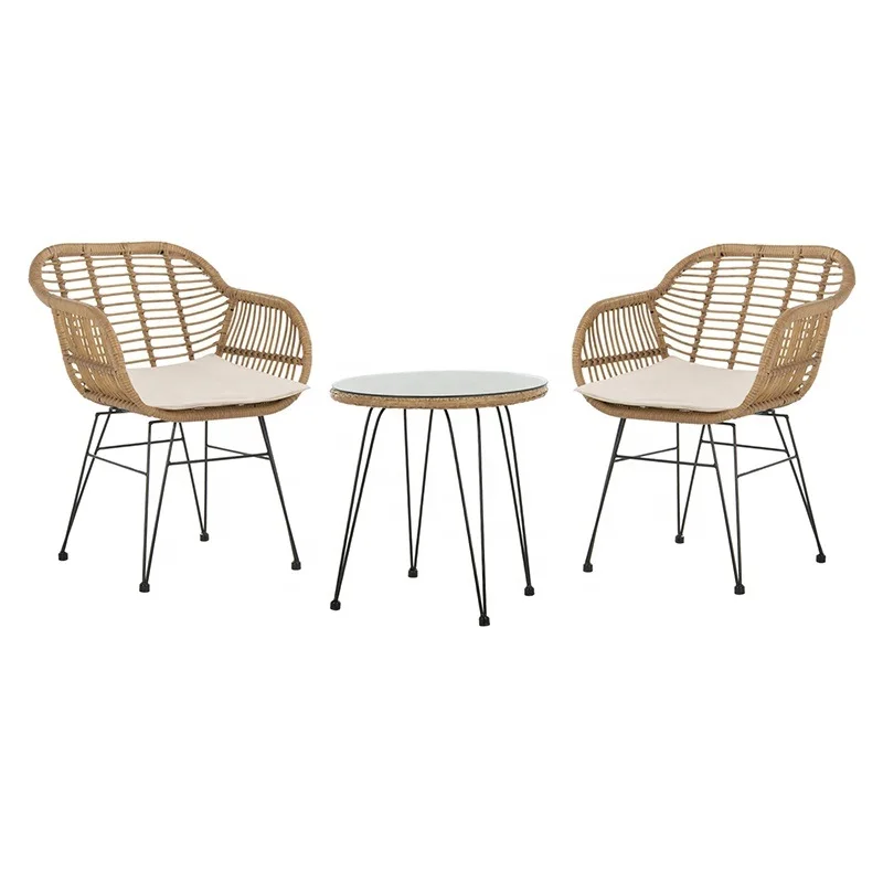 Оптовая продажа плетеные столы и стулья из ротанга садовая мебель комплект плетеных стульев столов для отдыха на открытом воздухе