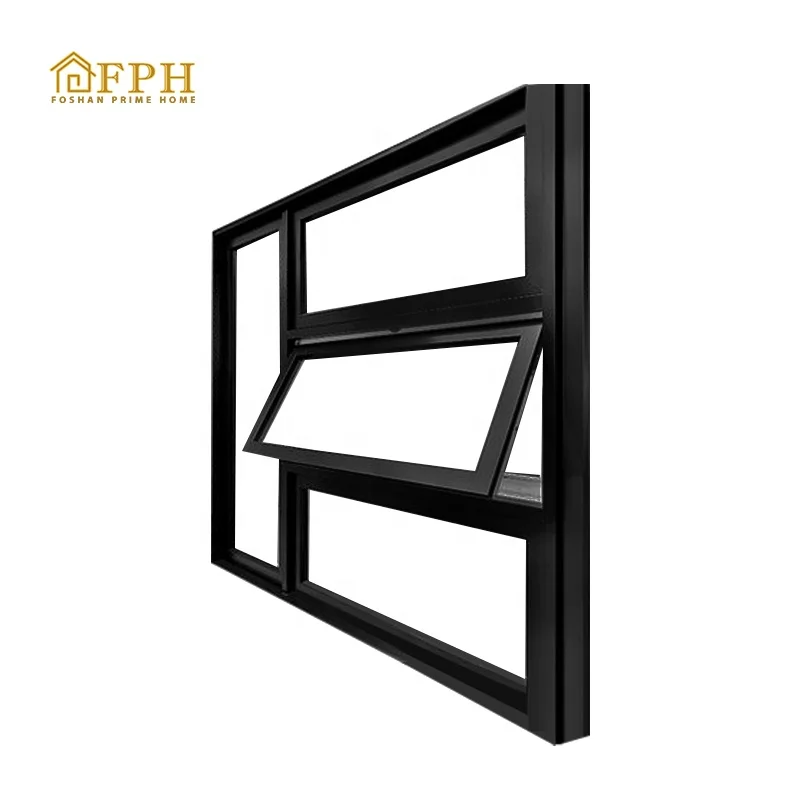 Soundproof Residential Triple Glazed Lowe Aluminum Awning Windows With Grill Screen For Modern Houses