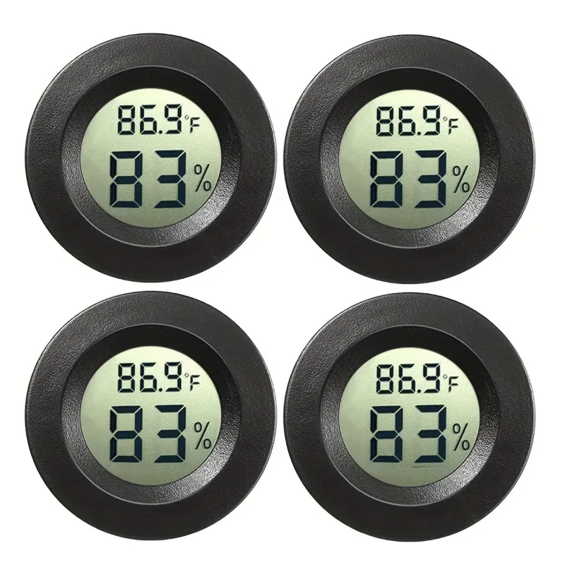 Great Quality High-strength Round Metal Digital Hygrometer Home Household Thermometers