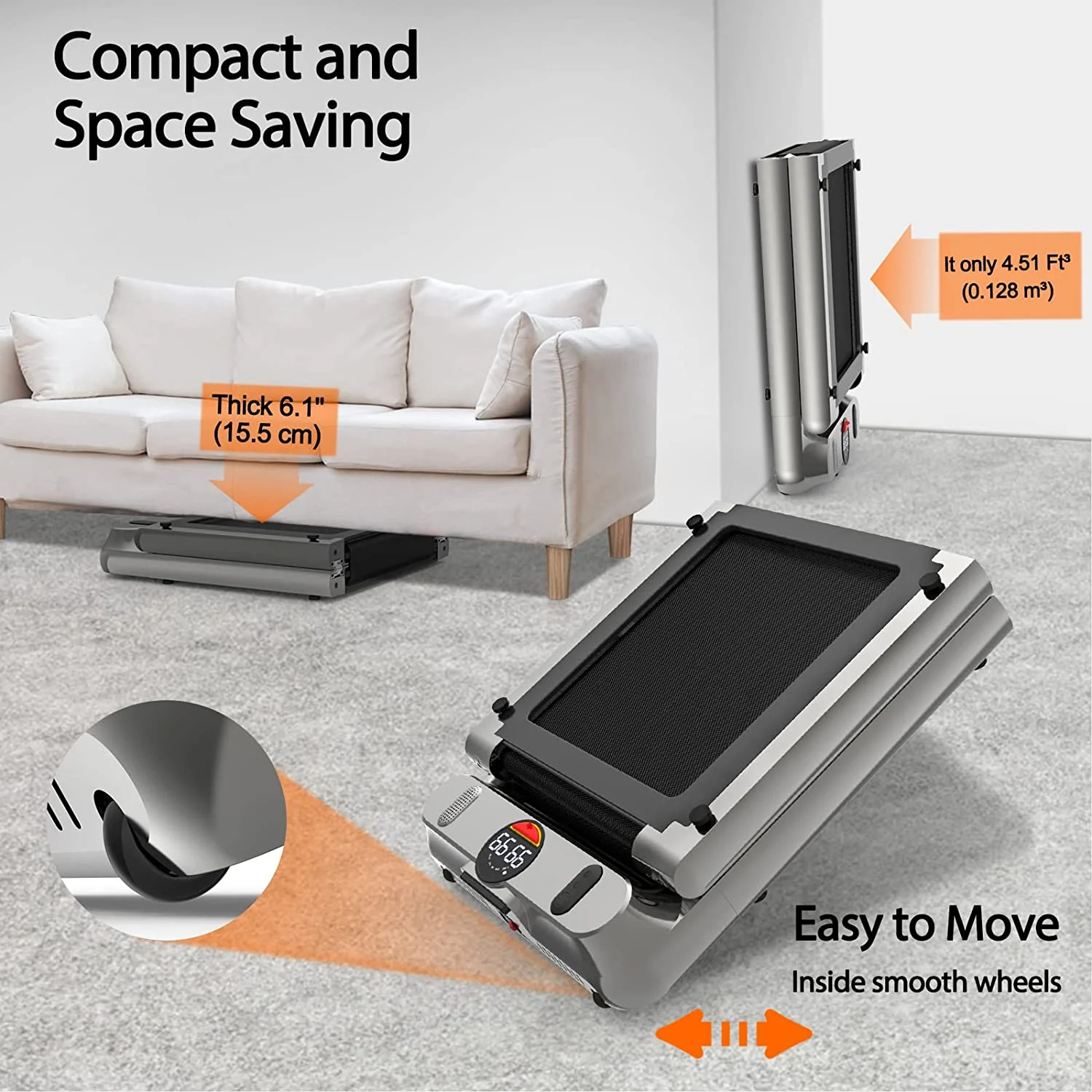 home electric walking pad treadmill running machine whole folding with remote control