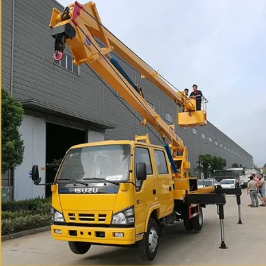 Good Price Isuzu operation truck 1500kg high pallet bed with lifting arm hydraulic aerial working truck