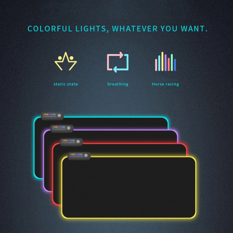 Лидер продаж 2021 большой размер водонепроницаемый RGB светодиодный коврик для мыши игровой