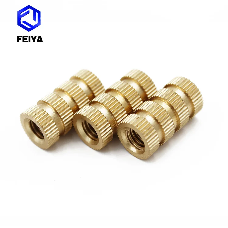 Customized Knurling Brass Threaded Inserts Nut Plain Finish for Fastening Plastic