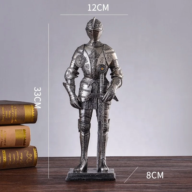 Wholesale Pewter Knight Figurines Medieval Metal Knight Samurai Figurines In Armor