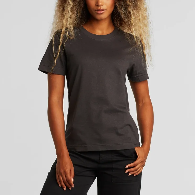 Short sleeve T shirt 100% cotton basic plain blank custom logo printing round o neck summer ladies tees women t shirt