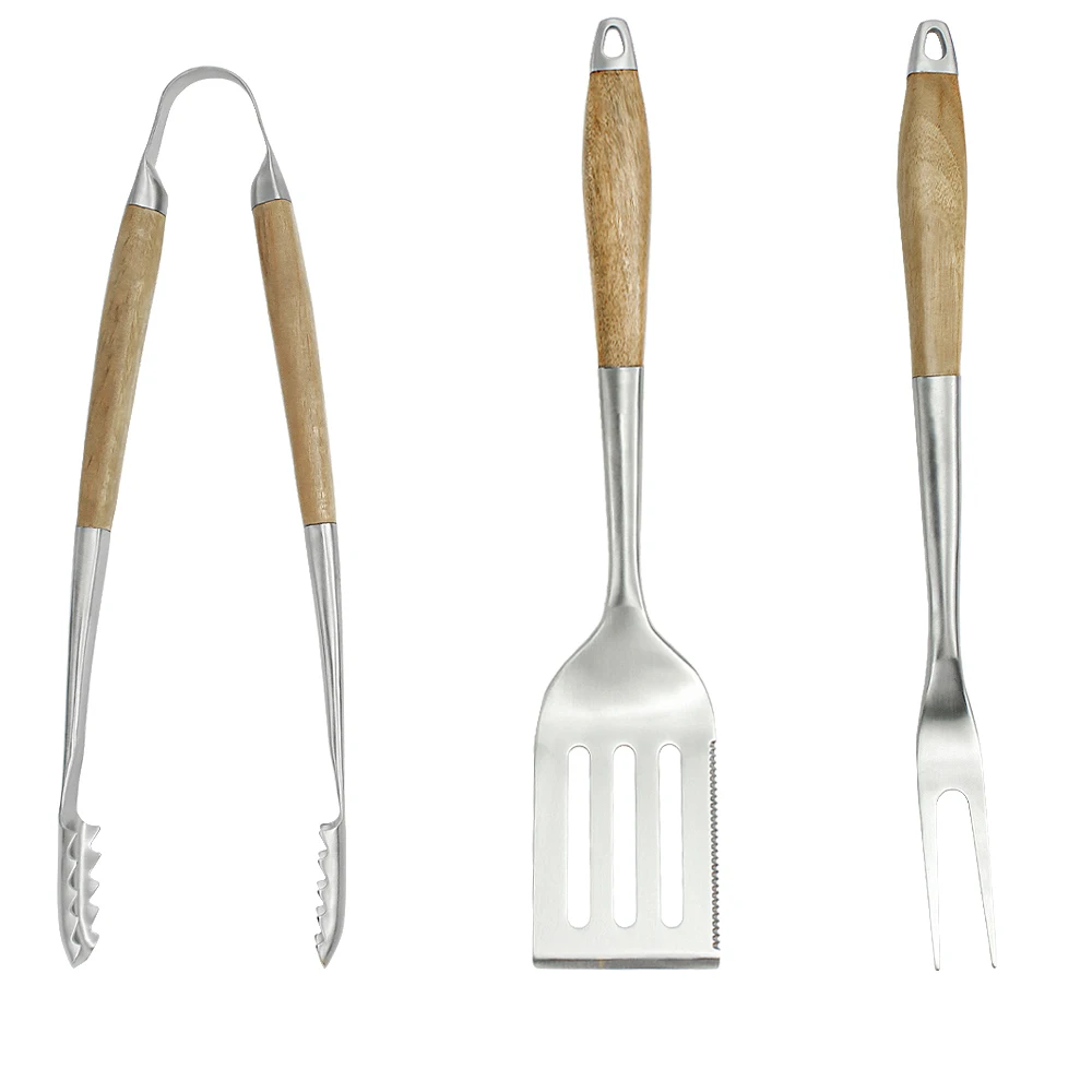 3 шт., набор инструментов для гриля и барбекю из нержавеющей стали