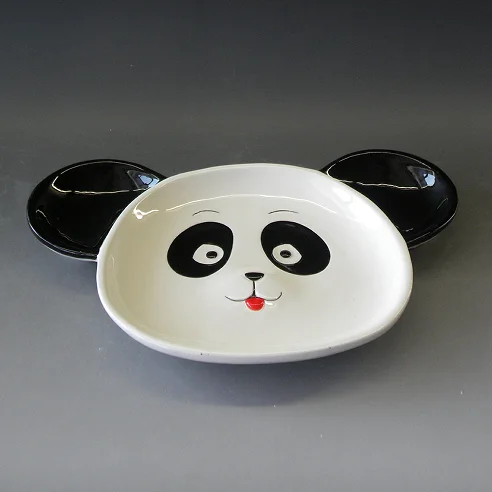 3D Panda Ceramic Bowl And Plate Panda Kitchenware Animal Tableware