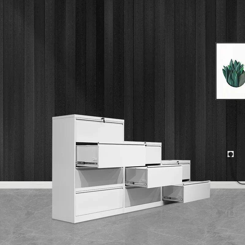 Galvanized anti rust gray steel office document filing cabinet with drawers