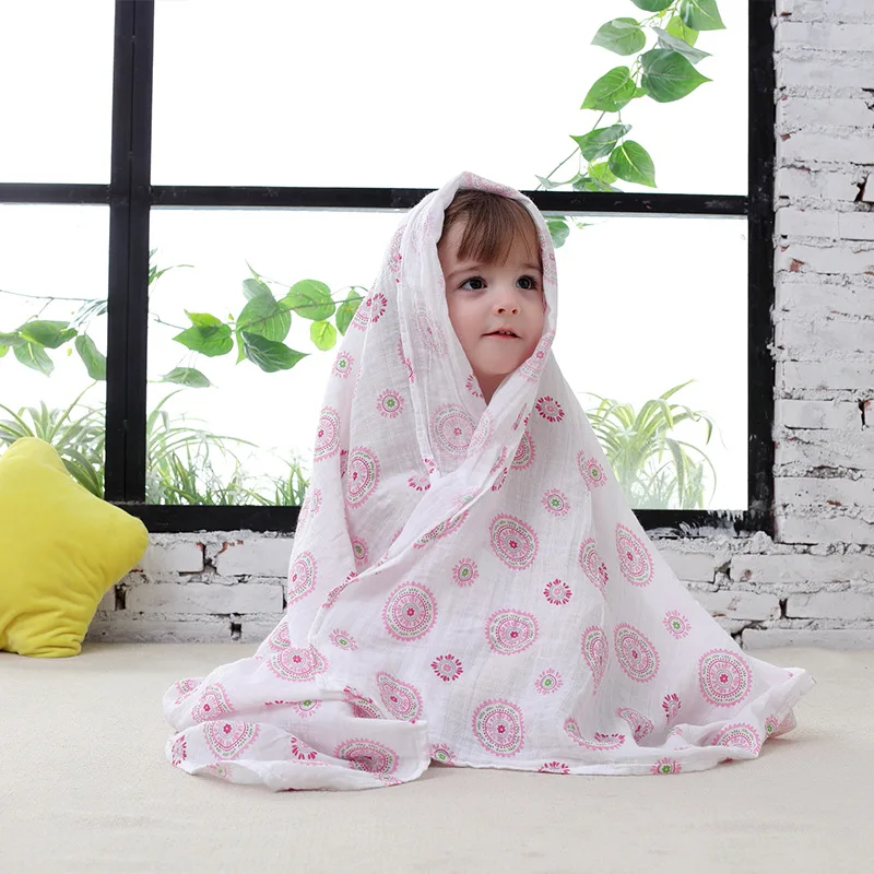 Hot sale newborn baby boys girls super warm soft winter 100% organic bamboo cotton woven swaddle blankets
