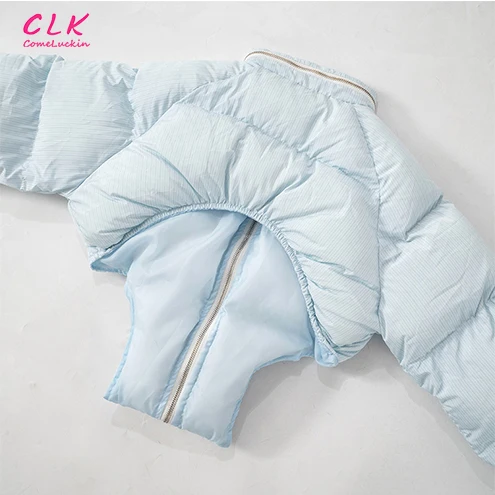 Custom Logo High Quality Winter Multi-Colored Sexy Cropped Hooded Cotton Jacket European Size Bread Jacket Zipper