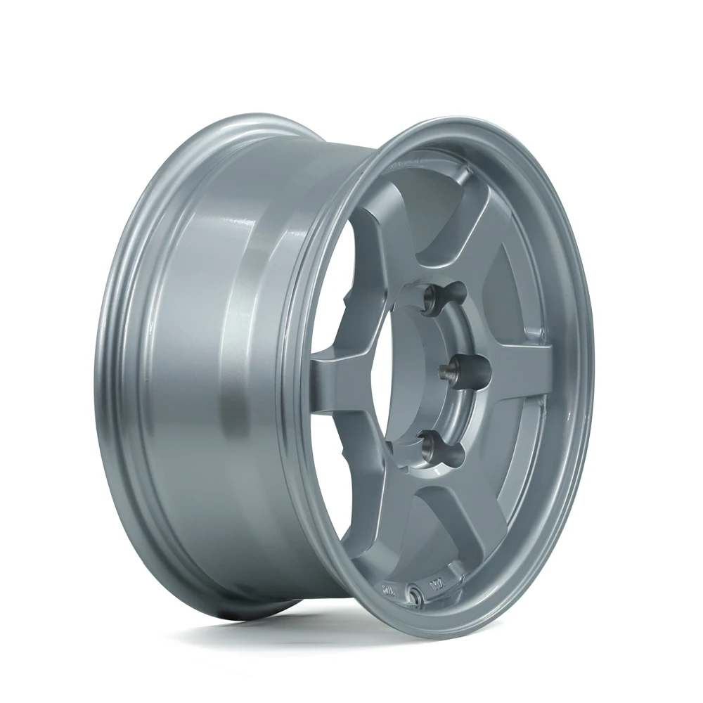 DX158  Wholesale factory direct silver 15 inch 6 holes black multi spoke alloy car rims