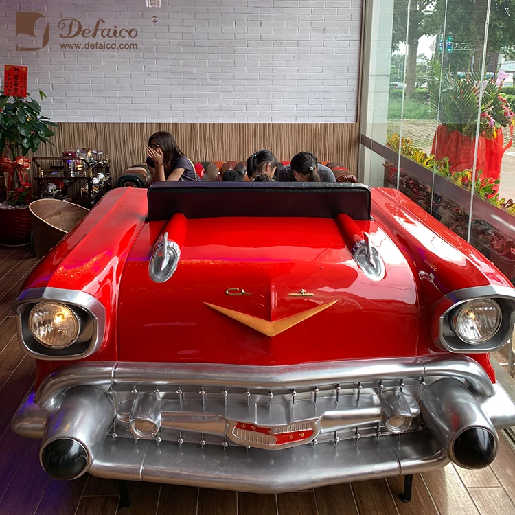 Industrial Car Themed Restaurant Furniture Vintage Classic Car Shaped Booth Seating Sofa for Bar Club