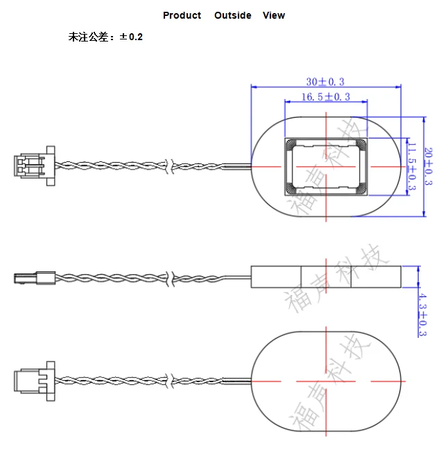 20*30 MM Oval Shape 8 Ohm 0.5 W mini BOX Speaker with Lead Wire