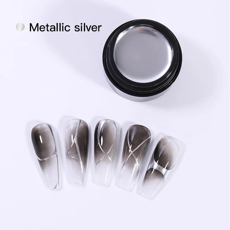 Gold Silver Polish Gel Platinum Super Shinny Mirror Metallic Painting Nail Lacquer 3D Carving Drawing Nail Gel For Nail Salon
