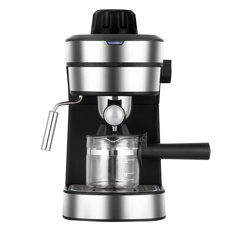 Espresso Coffee Maker with Milk Frother Wand Compact Design for Cappuccino & Latte Stainless Steel for Household Use