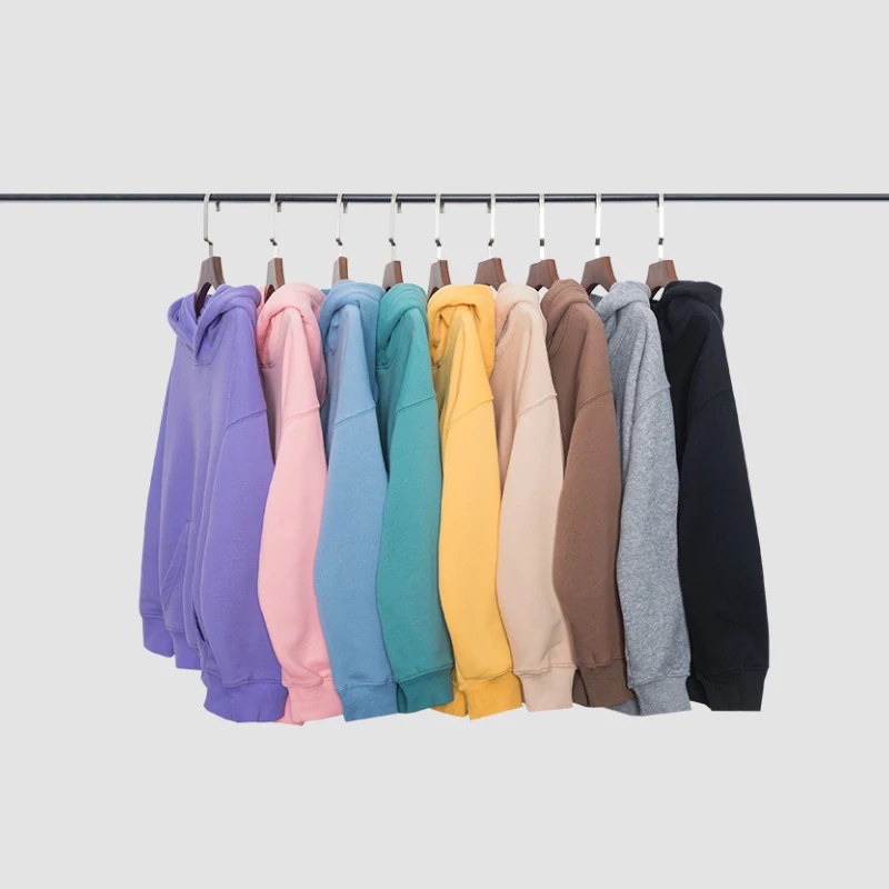 
2021 New kids boys girls 100% cotton Solid color terry custom hoodies 