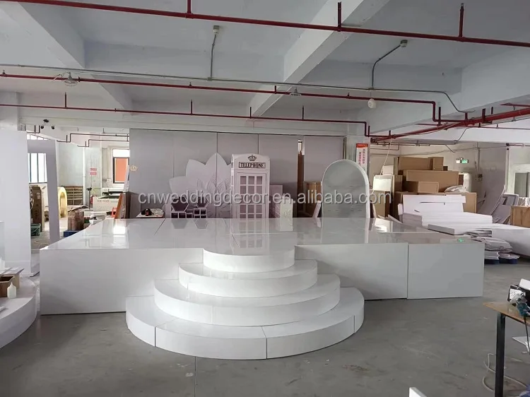 Wholesale White Stage Back Decoration Rectangle Stage Platform Acrylic Stage Dance Floor For Event Wedding