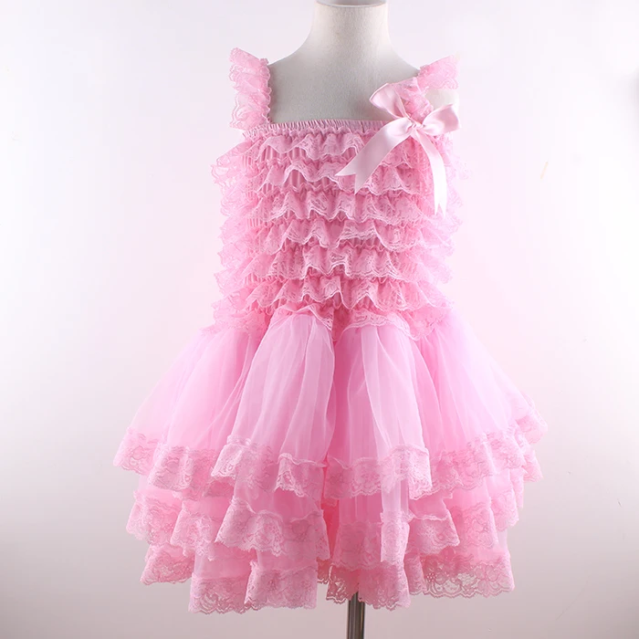 New arrival lovely dusty rose wholesale chiffon princess dress baby girl dresses