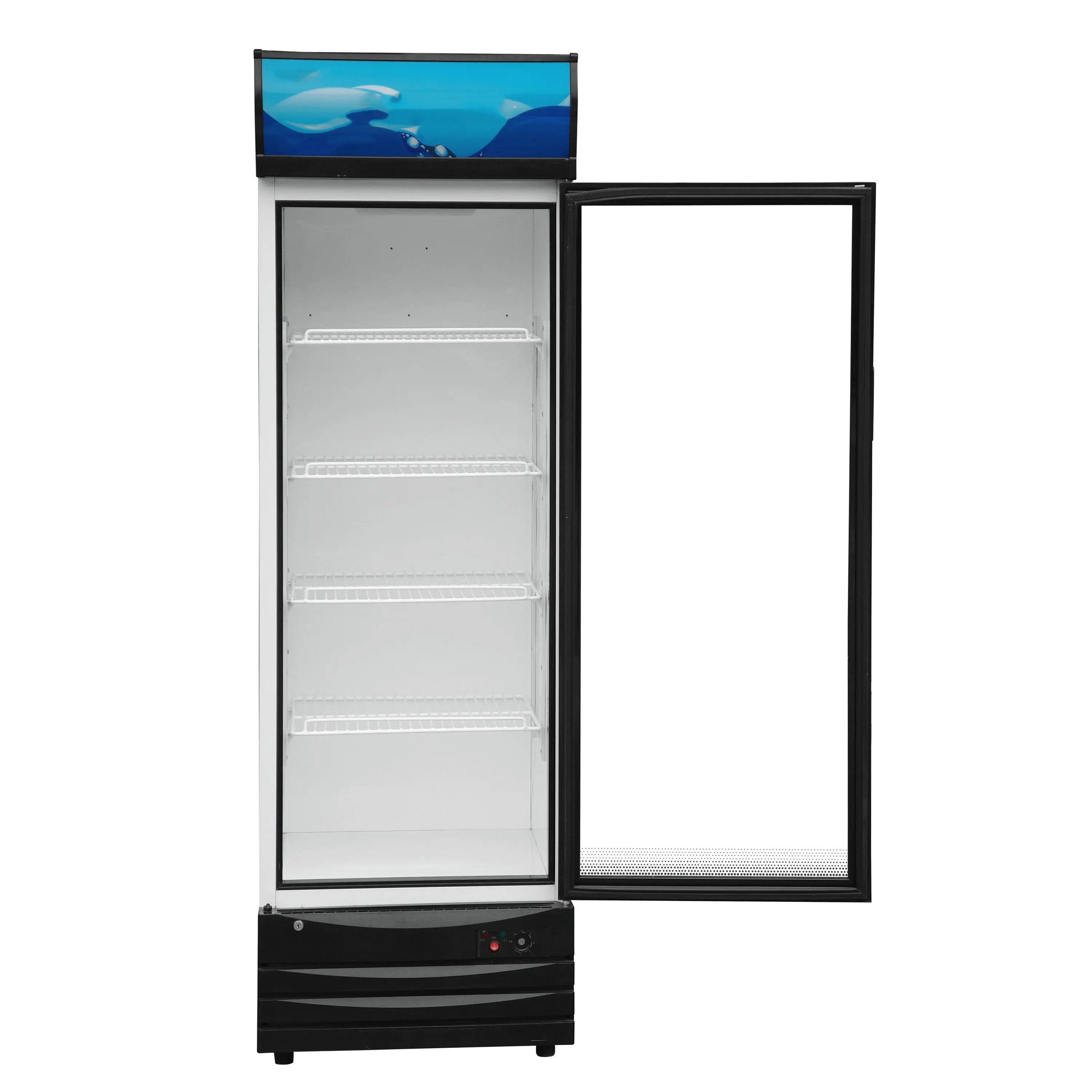 278L 12V Solar energy  ice cream single door freezers vertical showcase chest freezer