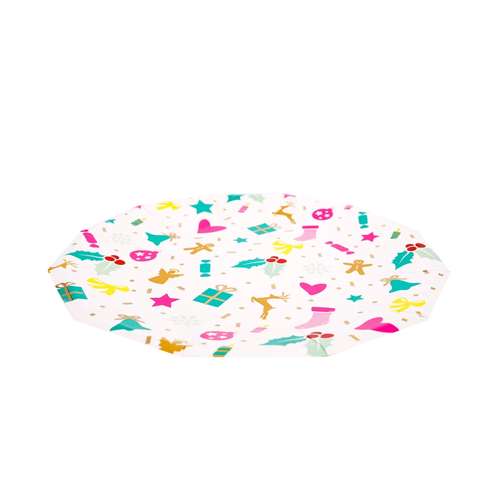 
Disposable custom christmas themed paper plate manufacturers 