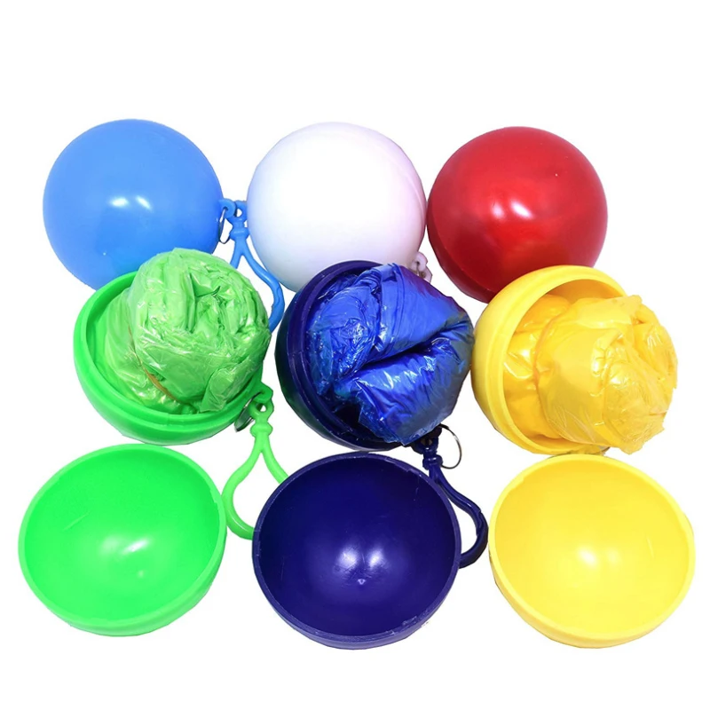 Disposable rain poncho ball high quality portable waterproof ball raincoat