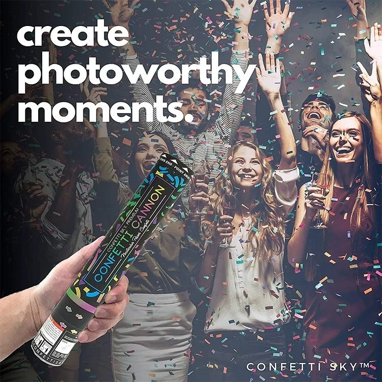 30cm Confetti Poppers 5 - 8 Meters Shooting Range Party Poppers Paper Confetti Cannon For Wedding Holiday Party Decoration