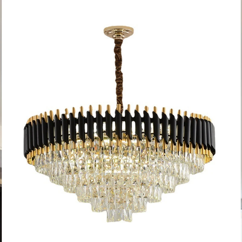 Home Decoration Set Series Theme Suite Hotel Apartment Full Set Of Crystal Chandelier 2022 New Black Gold Crystal Chandelier LED
