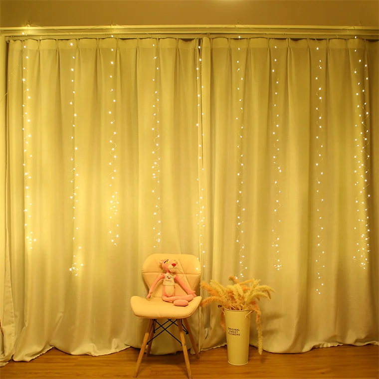 Curtain LED String Light Fairy Icicle New Year Christmas Garland Wedding Party Window Outdoor Decoration Light