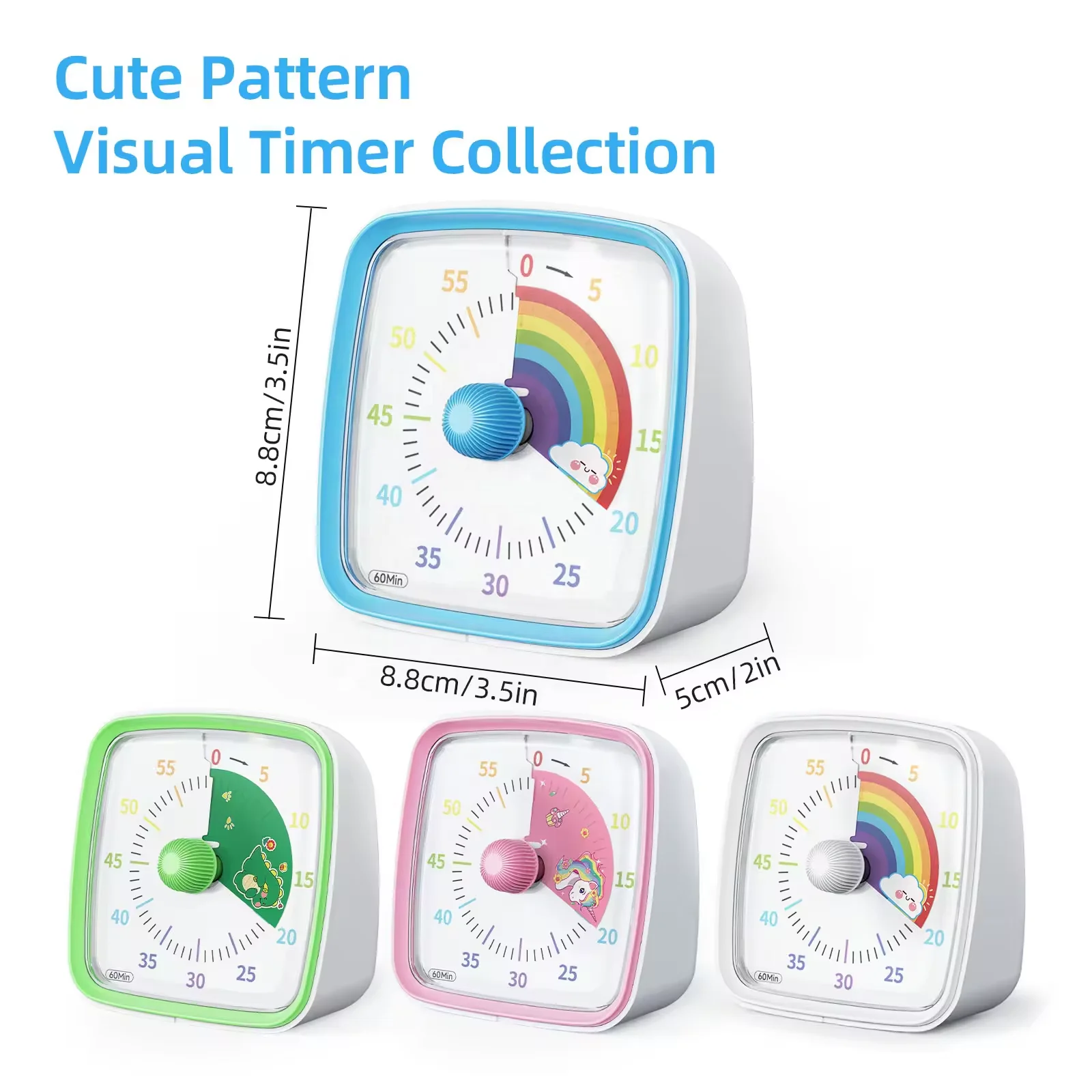 Yunbaoit Visual timer clock 60 minute time countdown kitchen classroom focus timer pomodoro productivity kids study timer