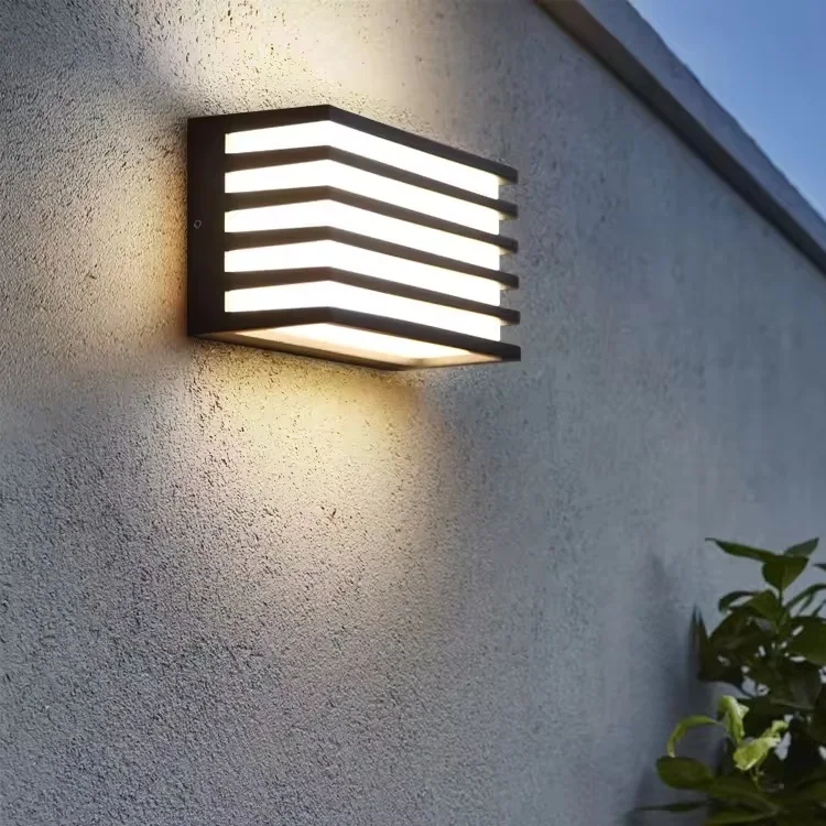 outdoor ip65 waterproof aluminum metal housing modern minimalist led wall lamp