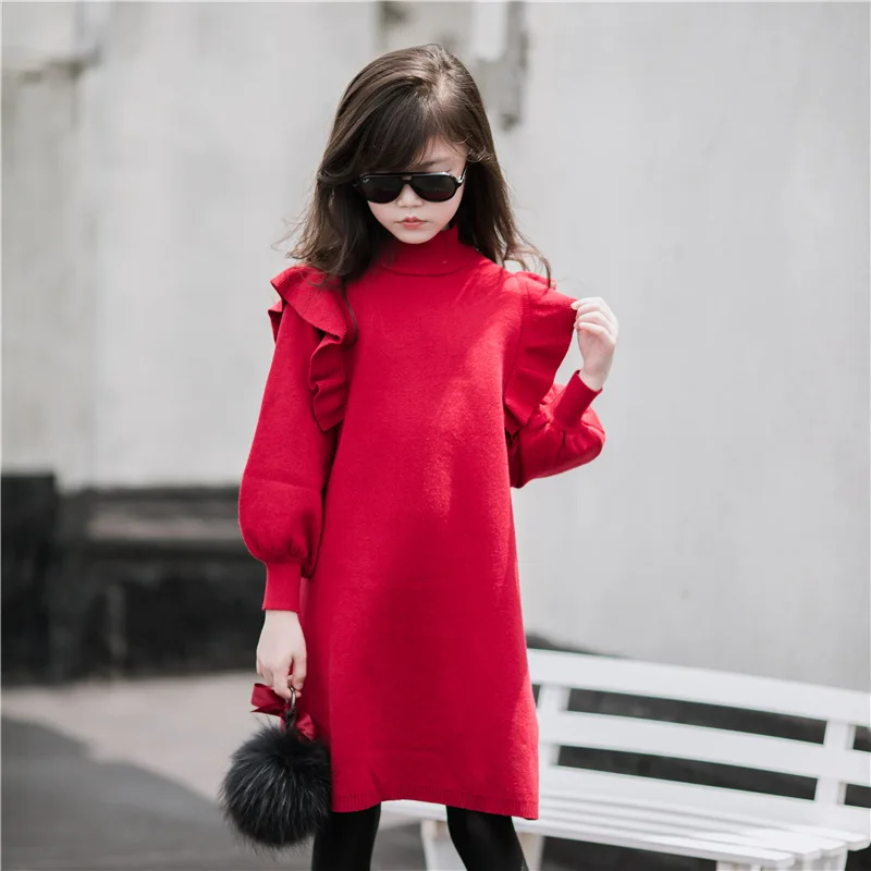 Mommy and Me Clothing Christmas Knitted Long Sleeve Costumes New Parent-child Dresses Family Matching Outfits Sweater Dresses