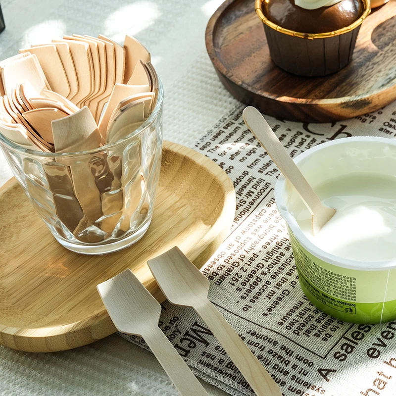 Wholesale disposable mini size eco spoon for ice cream eating